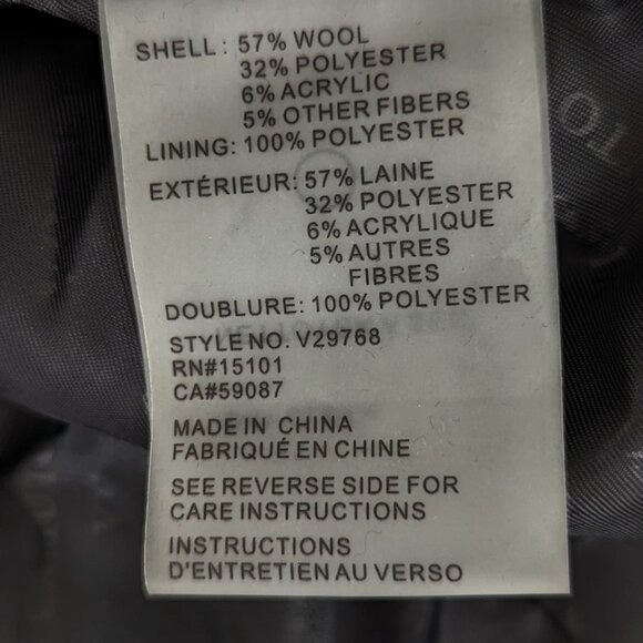 Vince Camuto Wool Blend Coat, Black, Women's Large - Picture 6 of 6